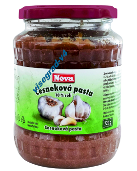 Nova Česneková pasta 10% soli 720g Glas Knoblauchpaste 10% Salz